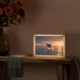 Orka - Zee - Zonsondergang Light Box met kabel (Tafellamp) klein -sfeer4