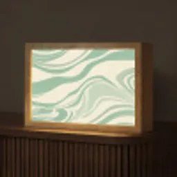 Organische lijnen - Mintgroen - Marmer Light Box met kabel (Tafellamp) klein -z3d_website