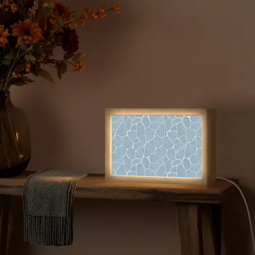 Organisch - Patroon - Blauw Light Box met kabel (Tafellamp) klein 924 -sfeer4