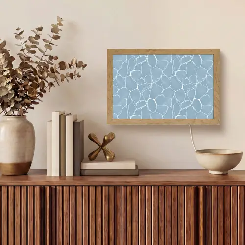 Organisch - Patroon - Blauw Light Box met kabel (Tafellamp) klein 924 -sfeer2