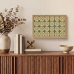 Ornament - Patroon - Groen Light Box met kabel (Tafellamp) klein 924 -sfeer2