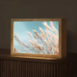 Siergras - Wind - Lichtbruin Light Box met kabel (Tafellamp) klein -z3d_website