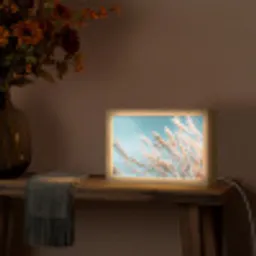 Siergras - Wind - Lichtbruin Light Box met kabel (Tafellamp) klein -sfeer4