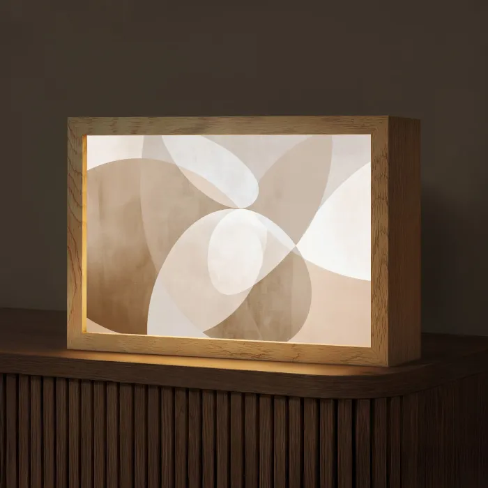 Ovale vormen - Transparant - Zachte overgang Light Box met kabel (Tafellamp) klein -z3d_website