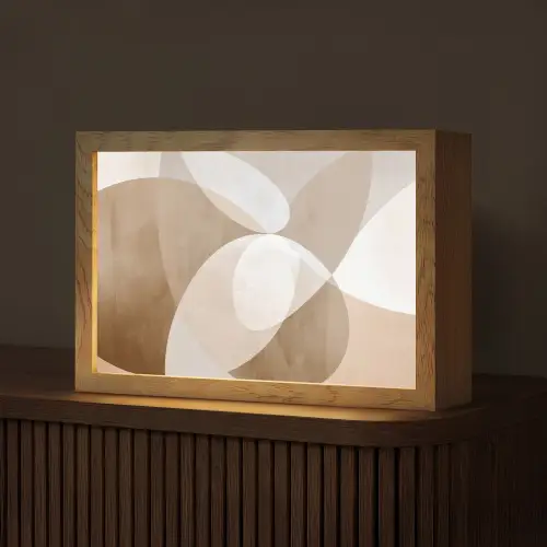 Ovale vormen - Transparant - Zachte overgang Light Box met kabel (Tafellamp) klein -z3d_website