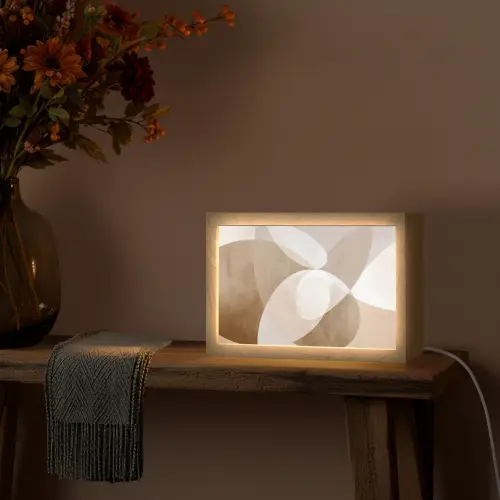 Ovale vormen - Transparant - Zachte overgang Light Box met kabel (Tafellamp) klein -sfeer4