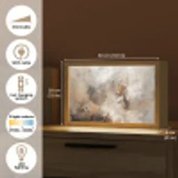 Verf - Abstract - Beige - Kunst Light Box met kabel (Tafellamp) klein -USP_EN