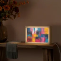Verflook - Kunst - Modern - Abstract Light Box met kabel (Tafellamp) klein -sfeer4