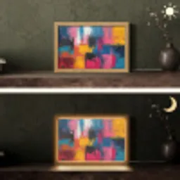 Verflook - Kunst - Modern - Abstract Light Box met kabel (Tafellamp) klein -sfeer3