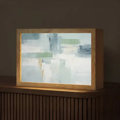 Verf - Moderne kunst - Abstract - Grijs Light Box met kabel (Tafellamp) klein -z3d_website