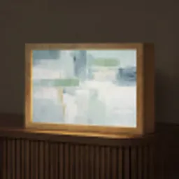 Verf - Moderne kunst - Abstract - Grijs Light Box met kabel (Tafellamp) klein -z3d_website