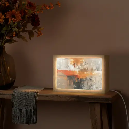 Verf - Patroon - Modern - Kunst Light Box met kabel (Tafellamp) klein -sfeer4