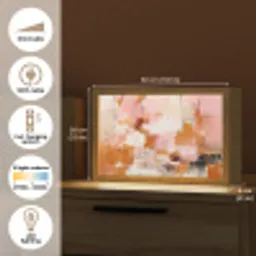 Verf - Roze - Oranje - Abstract - Kunst Light Box met kabel (Tafellamp) klein -USP_EN