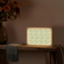 Palmwoud - Tropisch - Groen Light Box met kabel (Tafellamp) klein 924 -sfeer4
