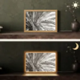 Palmboom - Tropisch - Zwart - Wit Light Box met kabel (Tafellamp) klein -sfeer3