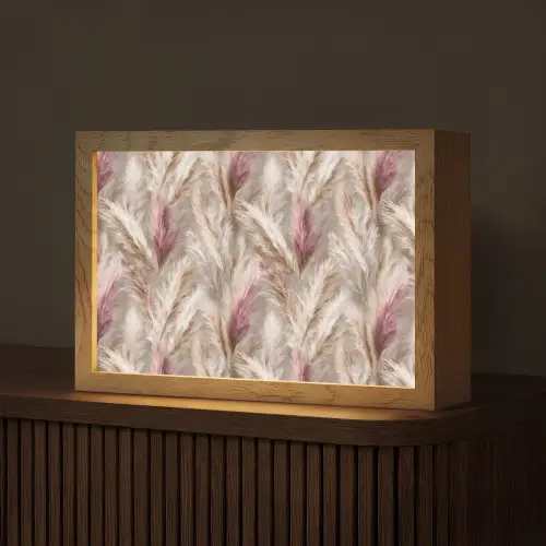 Pampasgras - Pluizig - Kleurrijk Light Box met kabel (Tafellamp) klein 924 -z3d_website