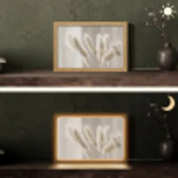 Pampasgras - Pluim - Wit Light Box met kabel (Tafellamp) klein -sfeer3