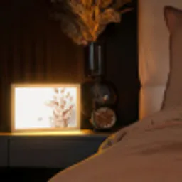Pampasgras - Pluim - Wit - Beige Light Box met kabel (Tafellamp) klein -sfeer1