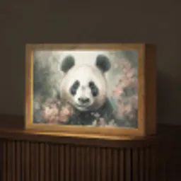 Panda - Dieren - Bloemen - Planten Light Box met kabel (Tafellamp) klein -z3d_website