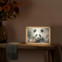 Panda - Dieren - Bloemen - Planten Light Box met kabel (Tafellamp) klein -sfeer4