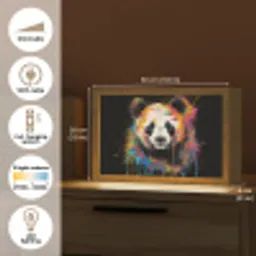 Panda - Graffiti - Dieren - Zwart - Kleuren Light Box met kabel (Tafellamp) klein -USP_EN