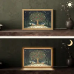 Feestboom - Winterhemel - Kleurrijk Light Box met kabel (Tafellamp) klein -sfeer3