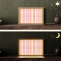 Pastel - uitpatroon - Geometrisch Light Box met kabel (Tafellamp) klein 924 -sfeer3