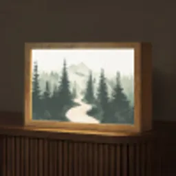 Pad - Bomen - Bos - Illustratie Light Box met kabel (Tafellamp) klein -z3d_website