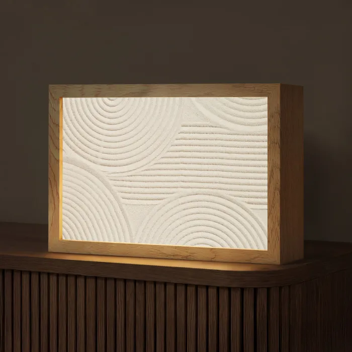 Patroon - Abstract - Wit Light Box met kabel (Tafellamp) klein -z3d_website