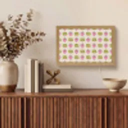 Patroon - Beige - Hartjes - Bloemen Light Box met kabel (Tafellamp) klein 924 -sfeer2