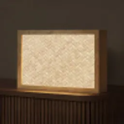 Patroon - Beige - Rotan print Light Box met kabel (Tafellamp) klein -z3d_website