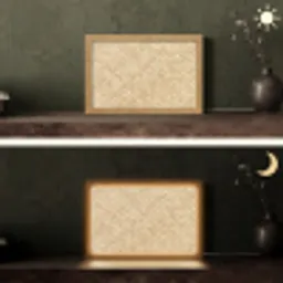 Patroon - Beige - Rotan print Light Box met kabel (Tafellamp) klein -sfeer3