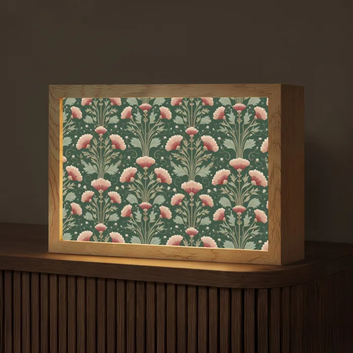 Patroon - Botanisch - Kleurrijk Light Box met kabel (Tafellamp) klein 924 -z3d_website