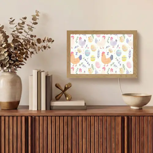Patroon - Kip - Paaseieren Light Box met kabel (Tafellamp) klein -sfeer2