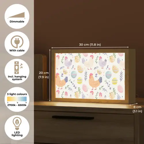 Patroon - Kip - Paaseieren Light Box met kabel (Tafellamp) klein -USP_EN