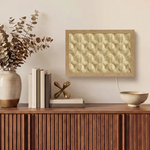 Patroon - Waaier - Goud Light Box met kabel (Tafellamp) klein 924 -sfeer2