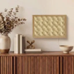 Patroon - Waaier -  Goud Light Box met kabel (Tafellamp) klein 924 -sfeer2