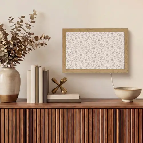 Patroon - Bloemen - Paars Light Box met kabel (Tafellamp) klein 924 -sfeer2