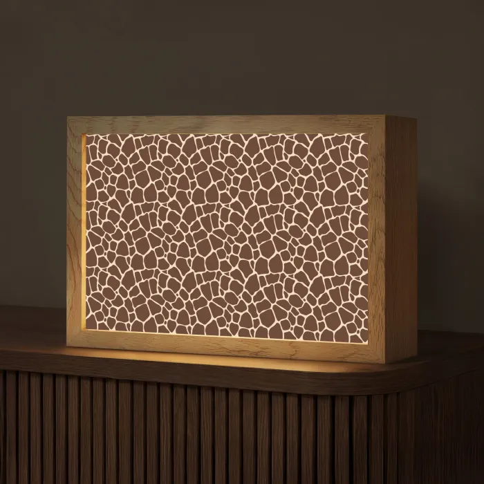 Patroon - Giraf - Bruin Light Box met kabel (Tafellamp) klein 924 -z3d_website