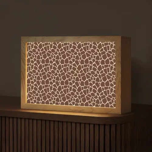 Patroon - Giraf - Bruin Light Box met kabel (Tafellamp) klein 924 -z3d_website