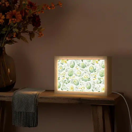 Patroon - Groen - Eieren Light Box met kabel (Tafellamp) klein -sfeer4