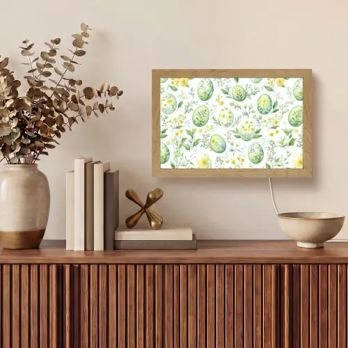 Patroon - Groen - Eieren Light Box met kabel (Tafellamp) klein -sfeer2