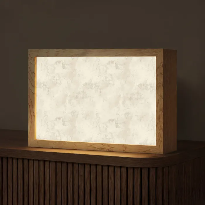 Patroon - Organisch - Beige Light Box met kabel (Tafellamp) klein 924 -z3d_website