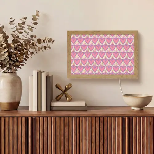 Patroon - Roze - Hartjes Light Box met kabel (Tafellamp) klein 924 -sfeer2