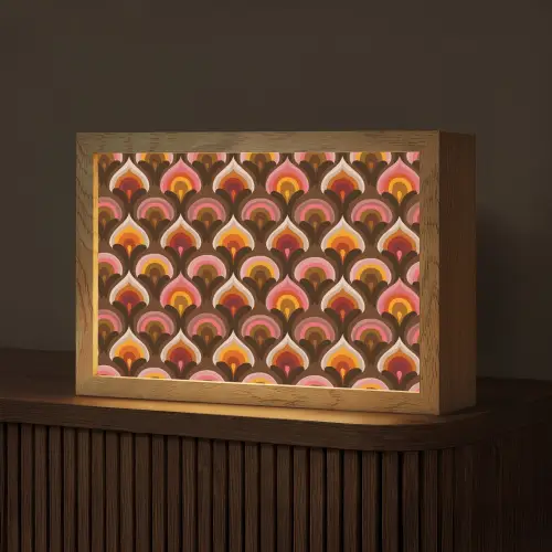 Patroon - Retro - Kleurrijk Light Box met kabel (Tafellamp) klein 924 -z3d_website