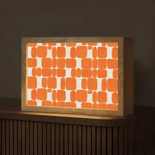 Patroon - Retro - Oranje Light Box met kabel (Tafellamp) klein 924 -z3d_website