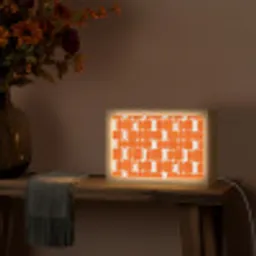 Patroon - Retro - Oranje Light Box met kabel (Tafellamp) klein 924 -sfeer4