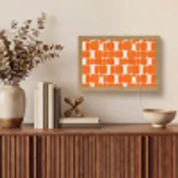 Patroon - Retro - Oranje Light Box met kabel (Tafellamp) klein 924 -sfeer2