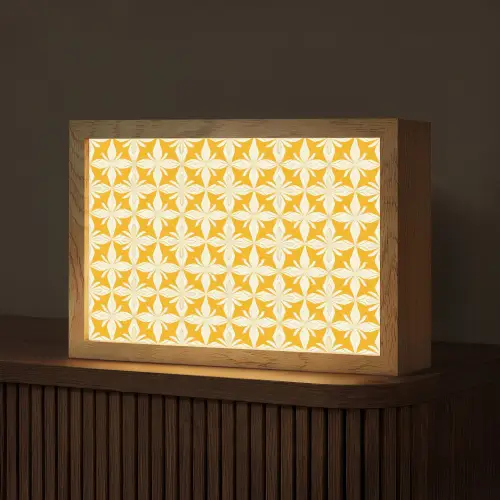 Patroon - Retro - Geel Light Box met kabel (Tafellamp) klein 924 -z3d_website