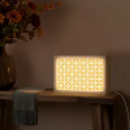 Patroon - Retro - Geel Light Box met kabel (Tafellamp) klein 924 -sfeer4